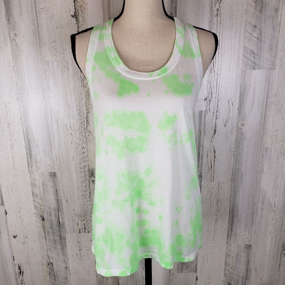 Sundry Tie Dye Lime Neon Tank Sz 1